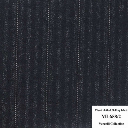 ML658/2 Vercelli CXM - Vải Suit 95% Wool - Xanh Dương Sọc
